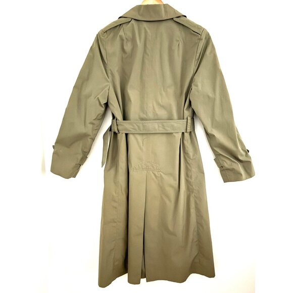 Vintage 1989 US Army Women All Weather Trench Coat 12R Olive Khaki So-Sew Styles - Picture 3 of 14